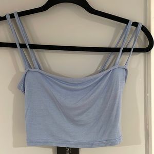 Beautiful baby blue double strap crop top. Never worn! From Pretty Little Thing